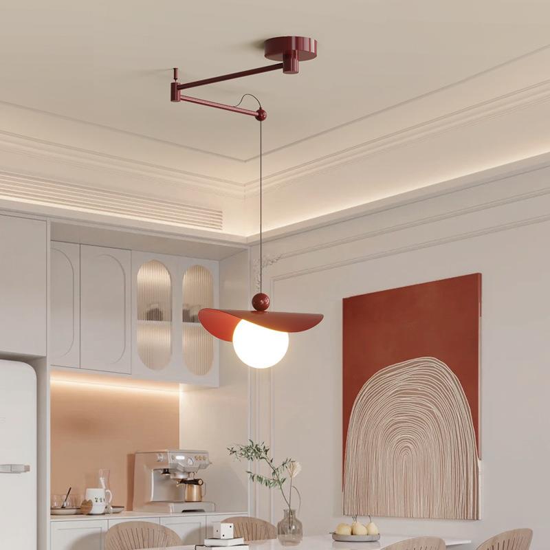餐厅吊摇灯可移位移动臂2025吧新款奶油风餐极简台桌全光谱吊灯