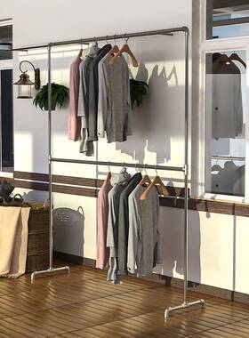 钢简管晾衣架阳台卧室家用落地挂衣架易室室晒衣架FEQ晒被晾内南