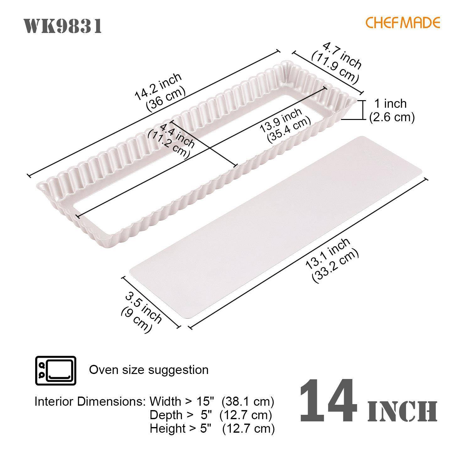 学盘厨14寸活底蛋糕模不粘方形烤长果盘挞盘WK9831水派家用烘焙模