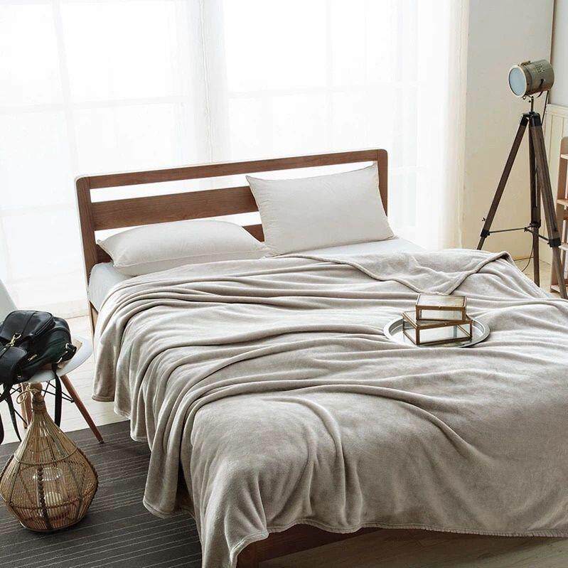 毛毯学生午瑚睡法兰绒空调盖腿珊毯办暖公室双面绒床毯单JFB保盖