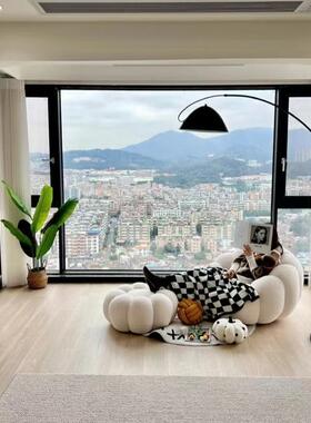 发南瓜椅子懒人沙单榻人奶油网WJL红榻米客厅小户型阳台室卧移动