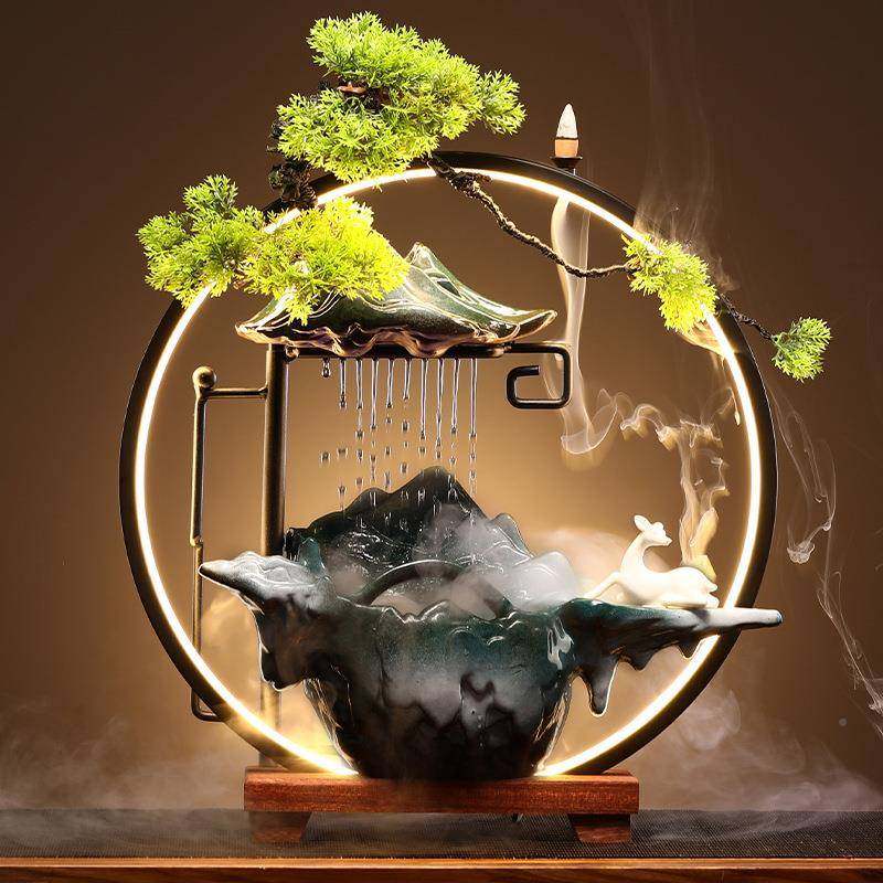 家中公式陶瓷流水招财居摆件客办室厅桌面喷泉加湿器店铺ATZ开业,家居饰品,流水摆件,淘宝优惠券,粉丝福利购,淘宝优惠卷