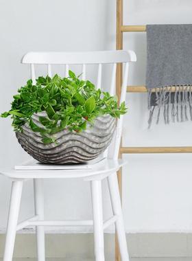 敞口客大花盆水厅泥圆形户外景观庭院绿镁泥花瓶落地F99028摆件厂