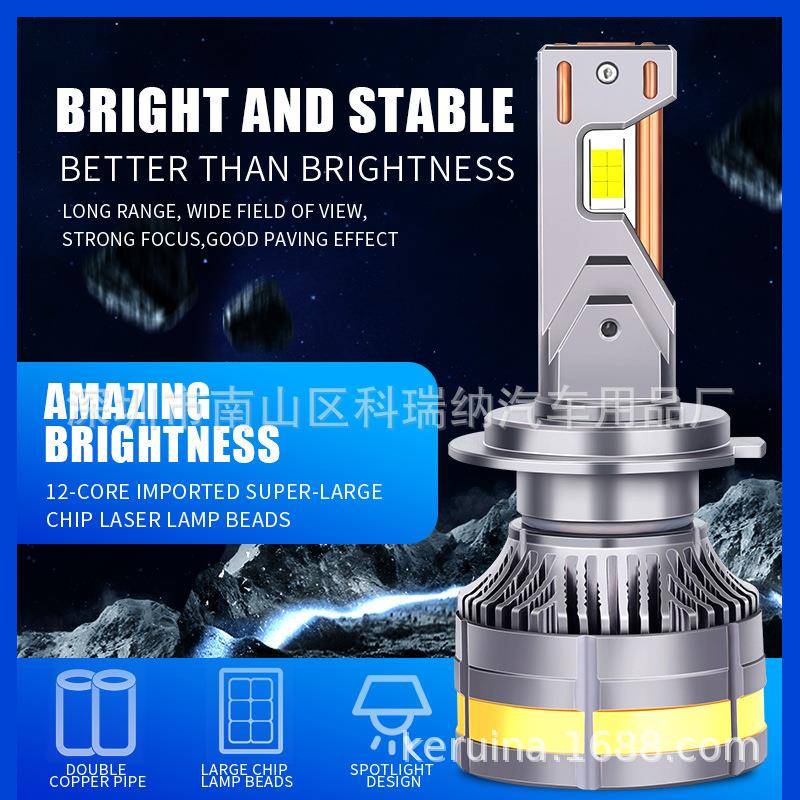 新款双热管汽车LED大灯大功率58W雾灯H3厂家汽车灯H1汽车大灯