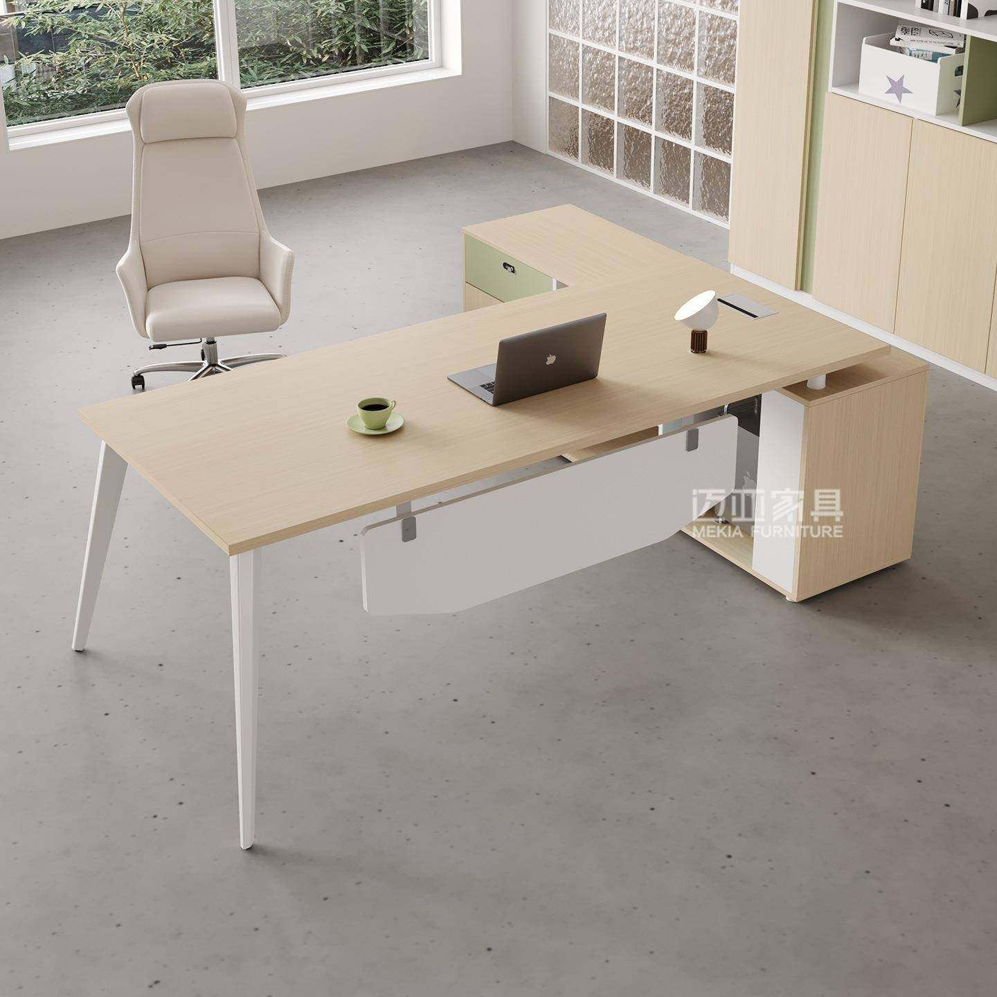 办公桌老板桌简约现代总裁桌轻奢时尚办公室经理主管电脑桌椅组合