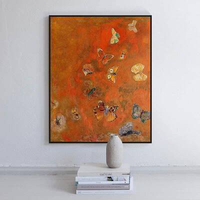 Odilon Redon《Evocation of butterflies》中古装饰画复古蝴蝶