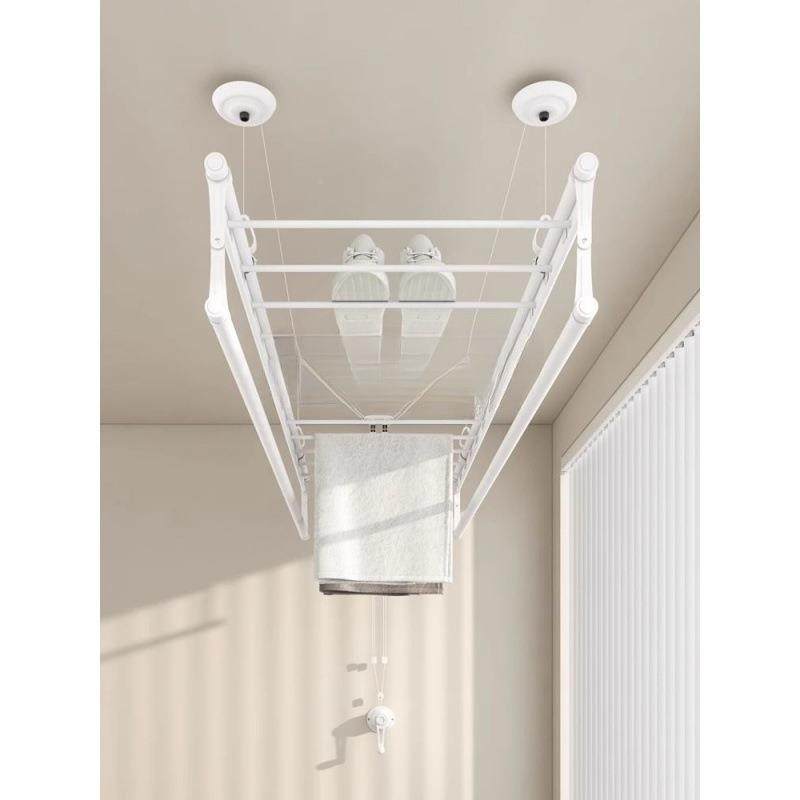 Wz降晾衣衣架阳升台家用手摇器手动晒杆994被子室衣内自动折叠晒