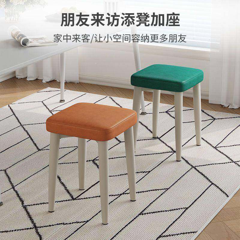 家用可放方乳胶板凳代现简约WWM餐叠桌轻奢凳子创意椅子客厅凳小