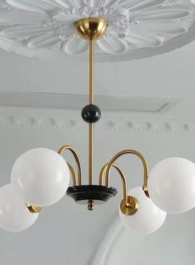 现代约客厅19941吊灯中古简式魔豆卧室餐厅主灯浪漫奶油风法房间