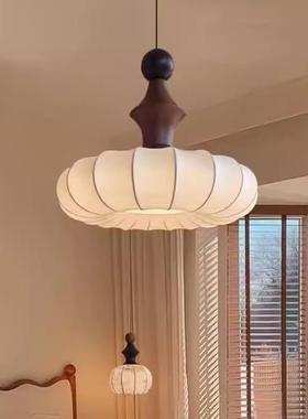 法式间中古客厅蚕丝吊房灯复古卧室灯59410原木风风餐厅高级感房