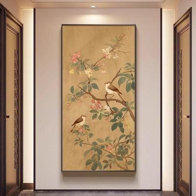 喜上美眉玄入户梢正对门壁画宋代学CSD竖版装饰画茶室书关房禅意