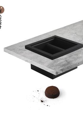 不锈型钢敲渣盒无桶渣抽屉式粉54898渣盒小迷你咖啡渣底槽咖啡器