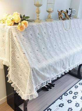 叶202公ROE田5园钢琴布盖布蕾丝电钢琴罩半罩防尘罩全罩荷花边主