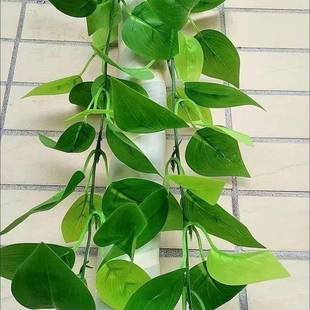 仿厂家直供真藤绿萝叶条假花绿叶仿真绿顶植包管子篱笆网吊假叶子
