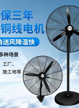 工业风11935扇电落地车间机械强力壁立墙挂摇头式大功率牛角扇工