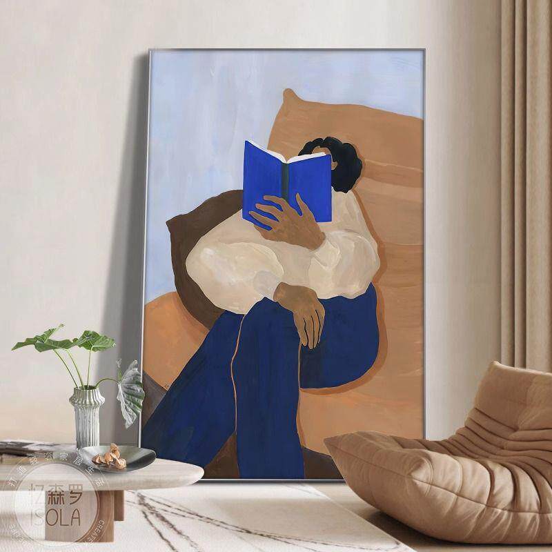 抽象人物沙发装饰画竖版客厅落地画小众艺术卧室床头背景墙壁挂画