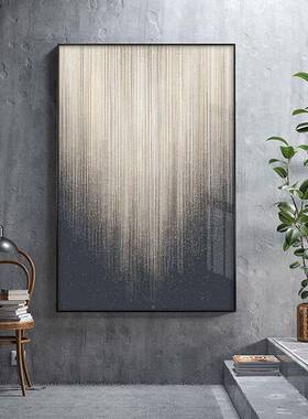 北欧简约装饰客厅挂画几何抽B-784象蓝色线条室小走卧廊壁画众线