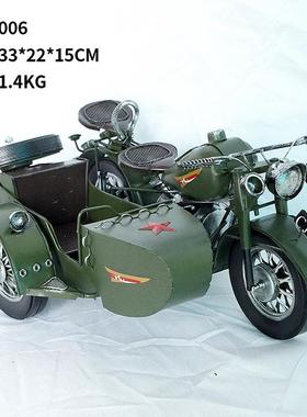 新偏三轮款直批偏三车轮摩托车孩模型胯子摩托办室公子家居摆件