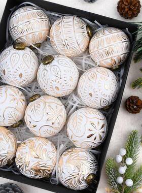 8CM复品古圣诞球套装个装饰品2圣诞节室内节日圣诞1树632装饰挂球