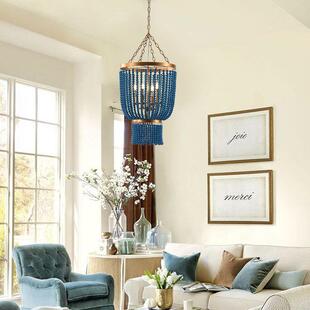 创意美式乡天然绿松石灯头吊灯客58929厅厅卧室别墅会所村个性餐