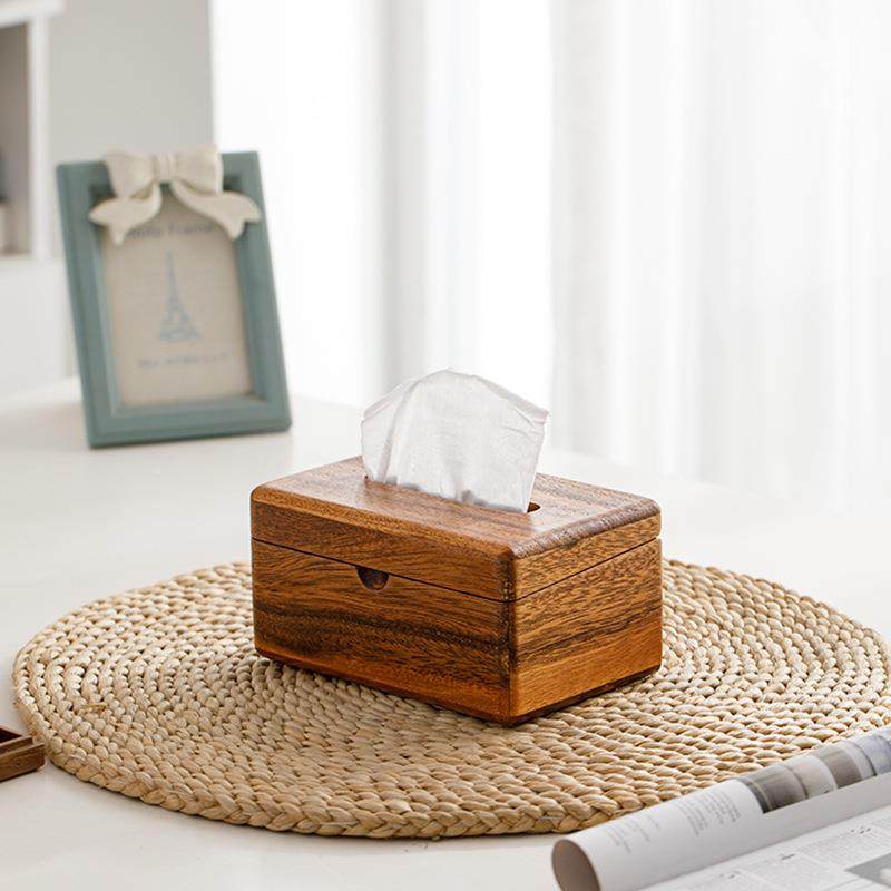 胡桃木桌纸巾盒简约家用餐抽纸盒客办公室酒车载实木店多功纸巾盒