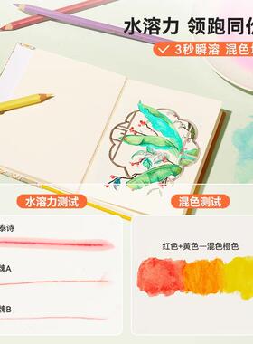 Ar无品牌/rt阿泰绘诗水溶彩铅色24/48/72色油性彩铅笔画美术生专x