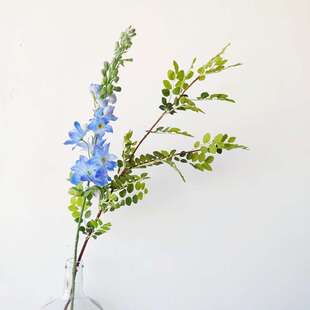 仿真大花飞燕草淡紫蓝色家居软装样板间装饰花艺客厅样板间装饰