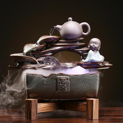 招流时水生财摆面件来运转家居客厅桌办公室喷泉创意财KIU开业礼