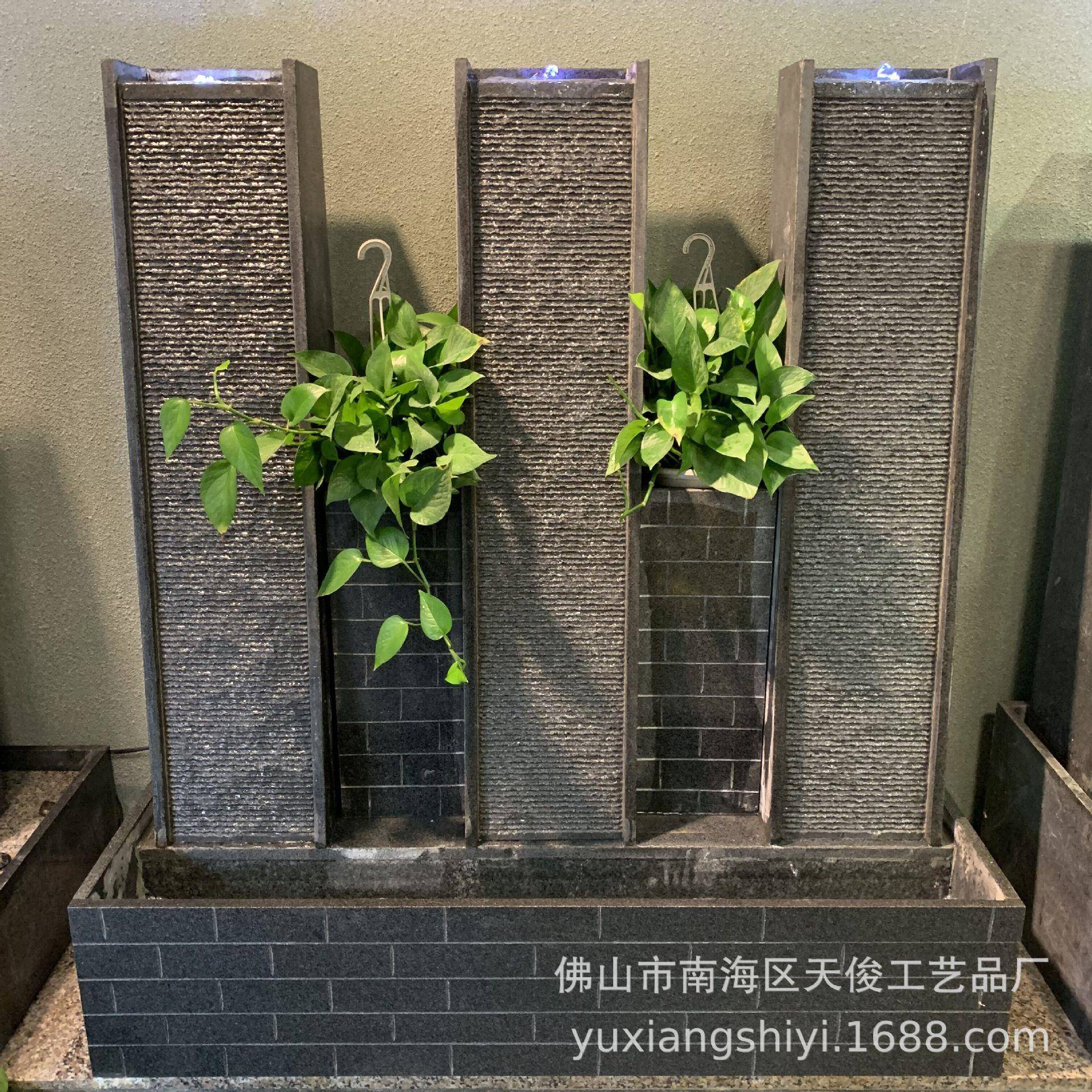 石雕水喷泉鱼池艺摆件花岗景岩景观工品阳台花鱼园788水景池喷泉