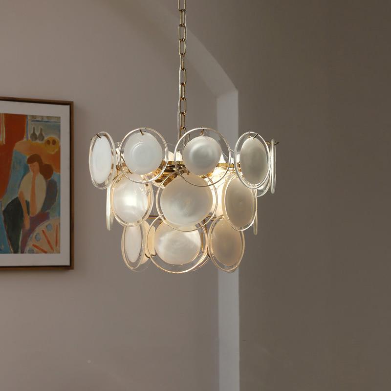 轻奢后现代约主517室玻璃吊灯卧美式客复古法式厅餐厅灯装饰中简