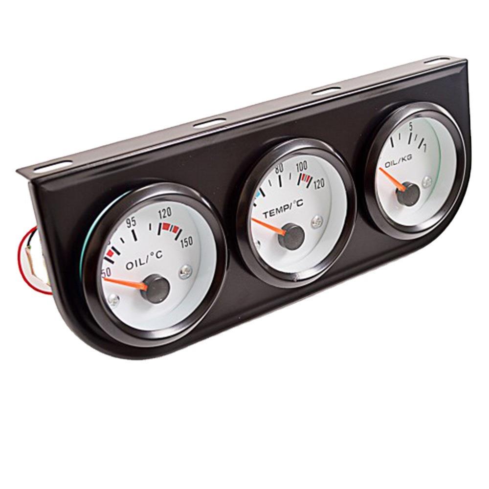 汽仪-表改装三压汽车仪表车黑色联水温油温油压电表