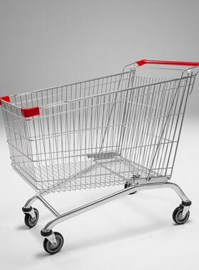 3544升超市手推车理0车商场购物车仓库家货用利店买菜车便L镀锌银
