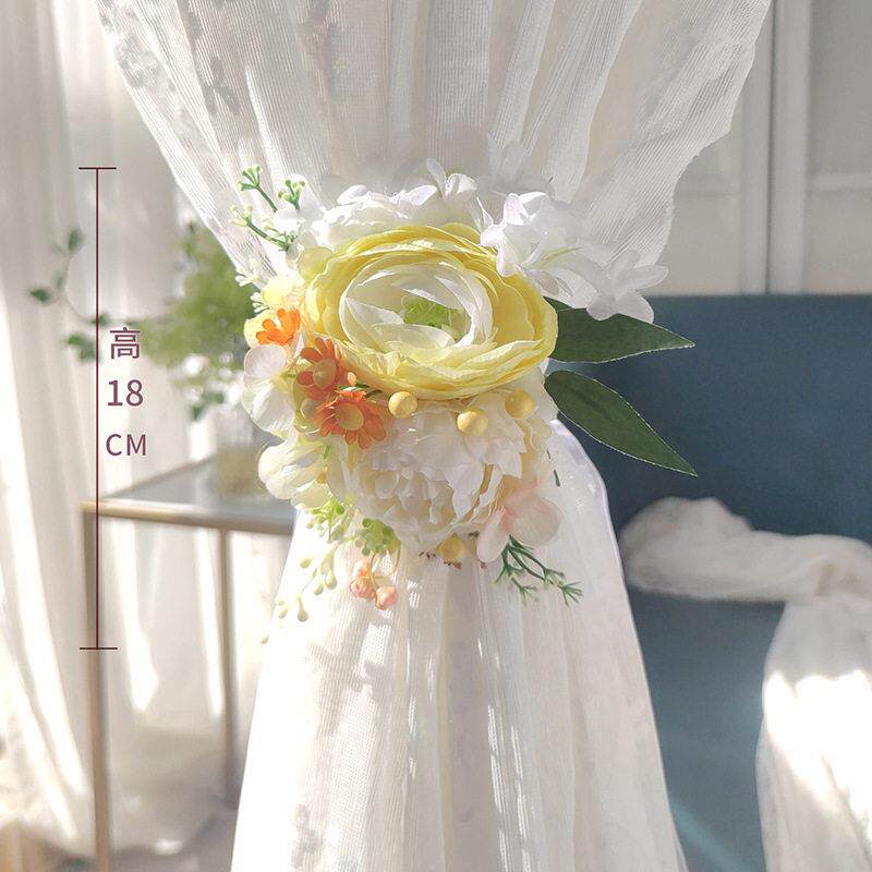 窗帘绑绳花娟布花扎带窗绑带婚礼装纱饰星点花艺ltao1006环子网扣