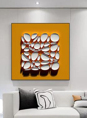 北欧客装饰抽象黑白灰肌理感玄关落背地大SQ36941厅画轻奢沙画发