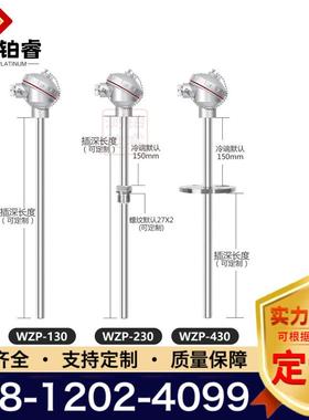 WZP电230装配式-热电锈偶不LGI钢螺纹K型温度传感器PT100热阻传感