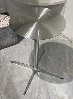 不餐锈钢小圆桌方桌咖啡椅铁桌圆艺洽谈茶22121几大师设计饭桌桌