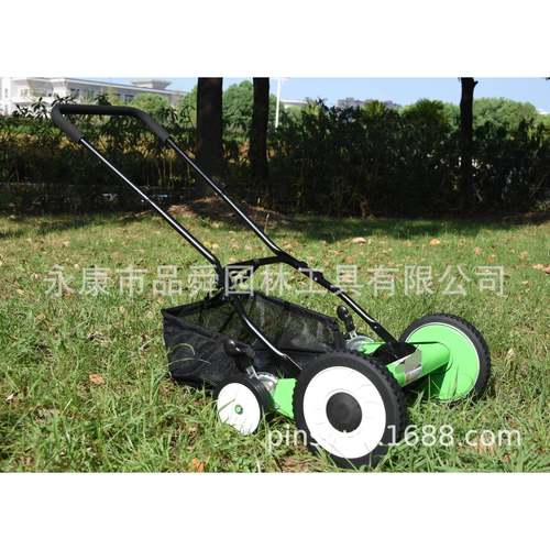 手推式草机手推草坪机0寸四轮式无力无割引擎动20寸卷2筒剪草机