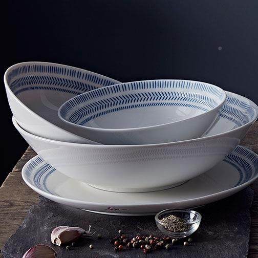 D道尔顿ED列汤系盘创意陶瓷浮R雕沙拉碗灰色线条绽放餐碗UNT汤盘