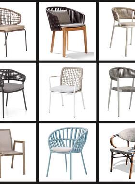 户户外藤椅庭院园桌YC06椅组合藤编休闲椅阳台茶花座桌椅休闲椅外