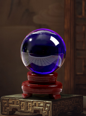 蓝色水晶球摆件开业礼品摄影道具书桌升学送礼家居装饰小礼品摆件