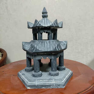 青石亭子假山石亭摆件八角亭精品六庭院景观子凉亭定制小石桥石头