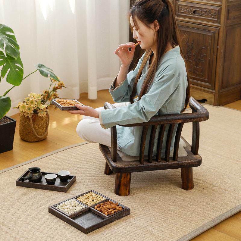 木喝茶椅子家实用榻榻米矮古款小坐椅中式覆榫卯结构阳台闲YTS-KB
