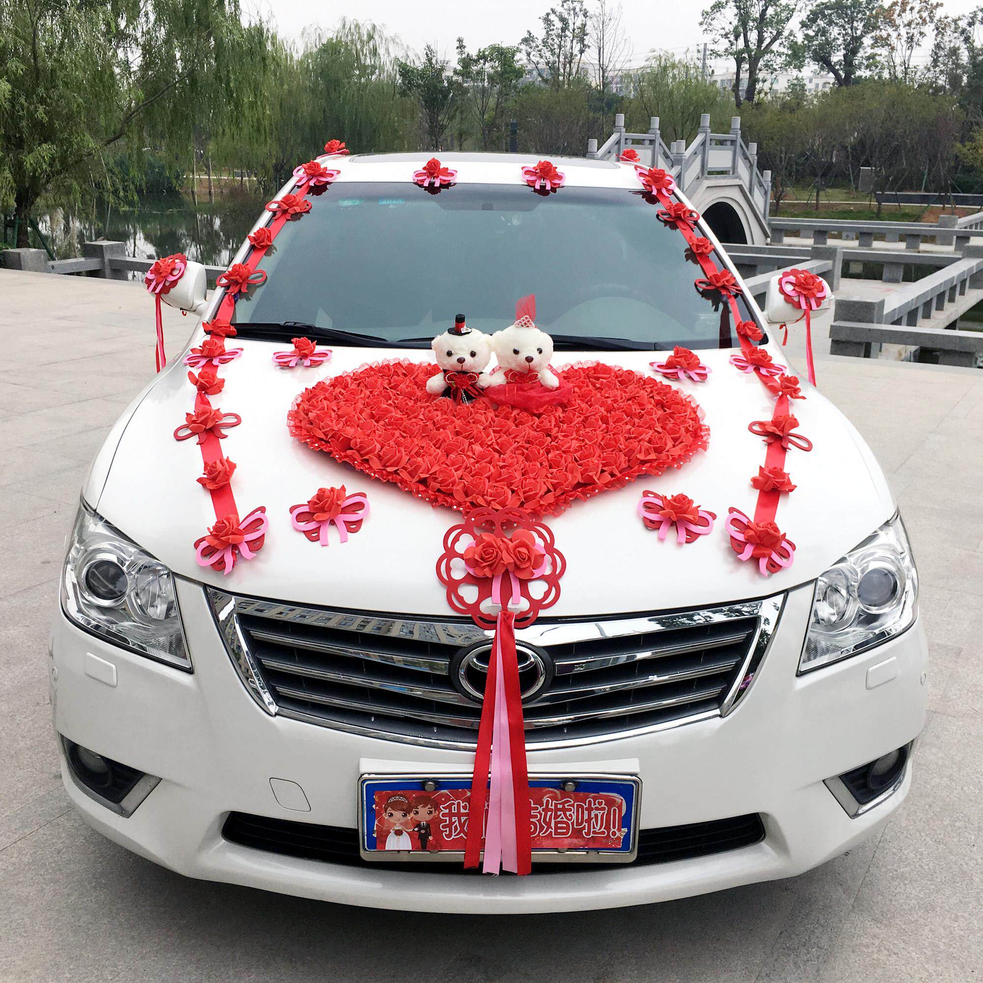 婚车装饰套装车结婚庆用GFH品花车彩车婚花礼婚庆主车头花布置副