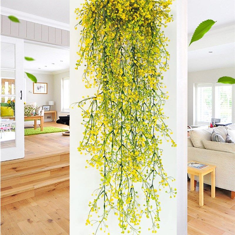 假花绿植挂壁新款花盆吊篮仿真金钟柳壁挂植物客厅卧室墙壁装饰品