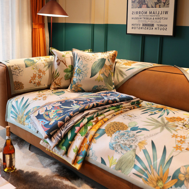 沙发垫子夏季冰丝罩套巾凉席垫坐垫夏天款布艺定做防滑四季通用,居家布艺,沙发垫,淘宝优惠券,粉丝福利购,淘宝优惠卷