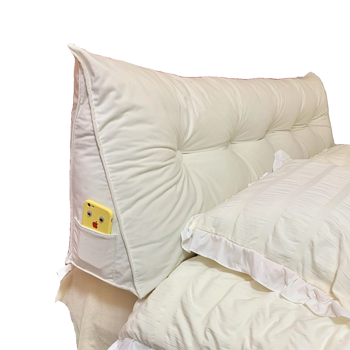 奶油风宿舍床头靠垫大学生单人床枕头大北欧包防撞宿舍软三角靠背