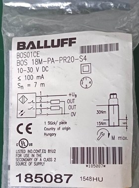巴鲁夫光电传感器 BOS01CE BOS 18M-PA-PR