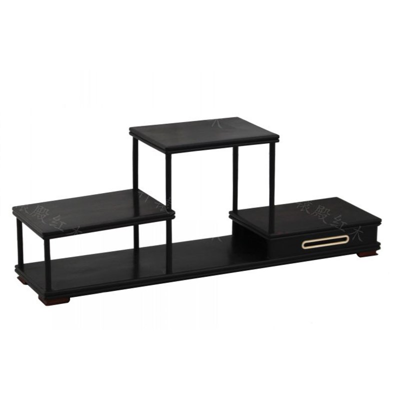 红木紫光檀木花架 中式多层花盆架子 室内盆景现代展示架博古架