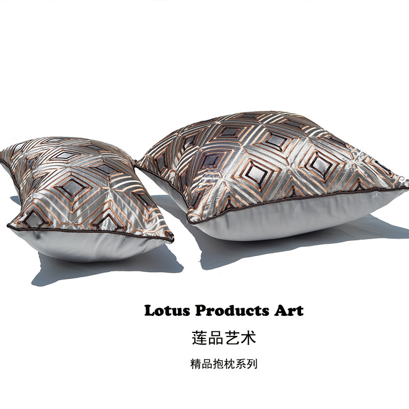 绸缎丝绣新古典中式欧式长方形客厅沙发靠包靠枕靠垫抱枕套不含芯