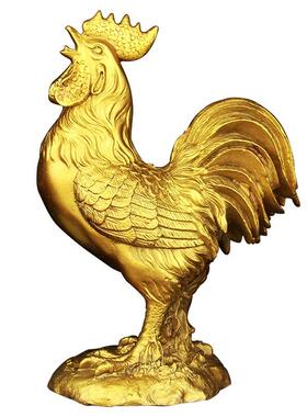 黄铜金鸡摆件纯手工家居装饰中式摆件动物桌面